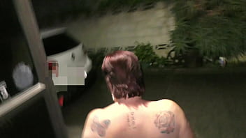 Nz milf argues but told to take out the trash to the street fully naked plus pissing on the way back