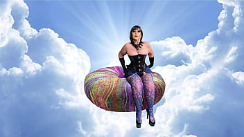 Gilf in elegant corset and gloves masturbates and cums