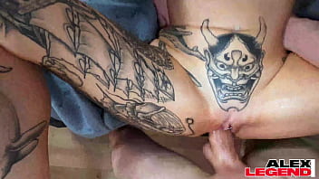 Big boner stud alex legend in orgy party of 1 sausage & 3 clams