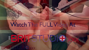 Essex redhead gets teased and edged with the wand until she squirts