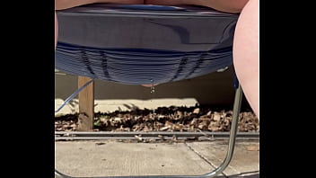 Bbw joan day pees sitting in her lawn chair