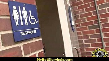 Horny lady enjoys gloryhole cocksucking interracial 27