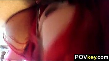 Nerdy chick sucks cock point of view