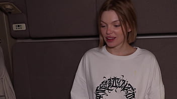 Unexpected teen sex on the train wet t shirt