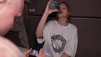 Unexpected teen sex on the train wet t shirt