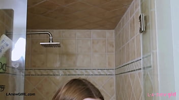 Sassy and stylish brunette took a shower