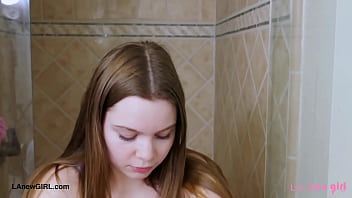 Sassy and stylish brunette took a shower