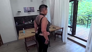 Stepmom came to her stepson's housewarming party and arranged rough sex blowjob pussy fuck anal and a mouthful of cum