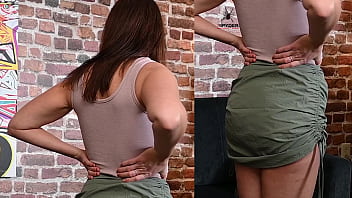 Alisha adams tries on a few different outfits for us and gets boobs taped