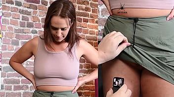 Alisha adams tries on a few different outfits for us and gets boobs taped