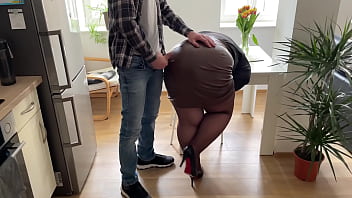 My beloved son in law please jerk off and cum on my ass