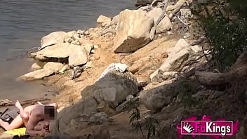 Redhead jade nymph caught fucking by the lake