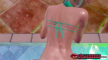 Pool party with qiyana in swimsuit rule34 animation thighjob fetish service in bikini pool doggystyle fuck & missionary fuck ending cum a lot of sperm in honey select 2