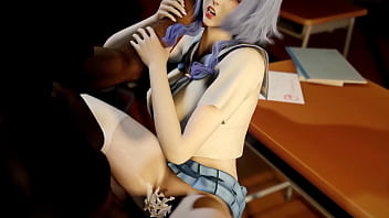 3d cute college slut wearing cut jk dress got her wet pussy fucked so hard