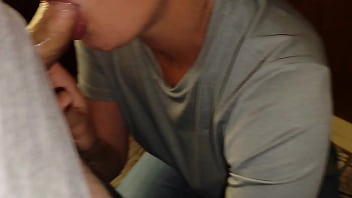 Married slut neighbor hungry for cum comes and gives me a sloppy blowjob