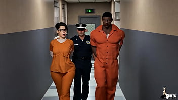 Nerdy girl gets stuffed full of fat cock in prison