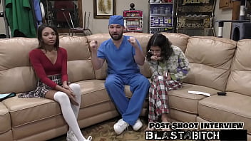 Solana spits out doctor's load so he fucks & blasts her with cum