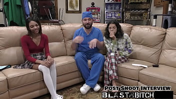 Solana spits out doctor's load so he fucks & blasts her with cum