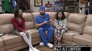 Solana spits out doctor's load so he fucks & blasts her with cum