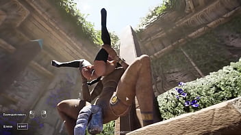 Lara activated an ancient statue and got fucked by a big dick 3d hentai game animation