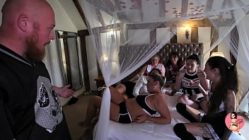 Cheerleader reverse gangbang