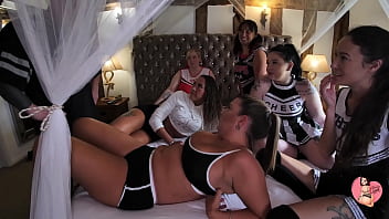 Cheerleader reverse gangbang