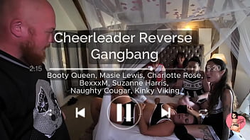 Cheerleader reverse gangbang