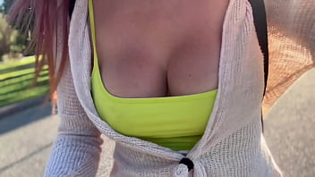 Italian stepmom artemisia love solo strolling outdoor big juicy boobs close up camera