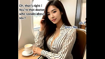 Elegant asian woman is sucking your dick in a crowded train ai illustrated leather porn dream