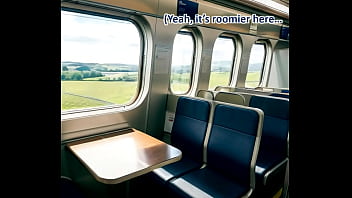 Elegant asian woman is sucking your dick in a crowded train ai illustrated leather porn dream