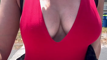 European milf artemisia love showing her beautiful breast in public