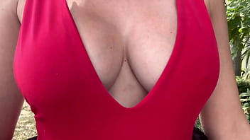 European milf artemisia love showing her beautiful breast in public