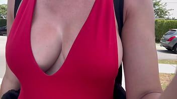 European milf artemisia love showing her beautiful breast in public