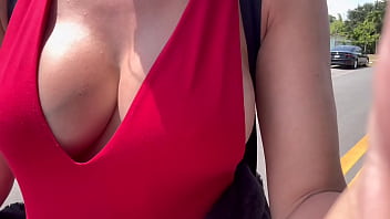 European milf artemisia love showing her beautiful breast in public