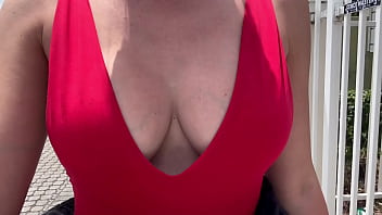 European milf artemisia love showing her beautiful breast in public