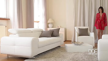 French tattoo beauty fingers pussy shows off booty