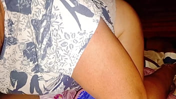 We went out to the terrace with my stepmother to have sex better but they almost found us