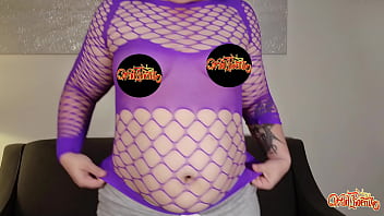 Belly Rubbing Fetish Purple Mesh Tease thumbnail