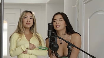 Stud gets sandwiched between two asian baddies in a sultry threesome Stud gets sandwiched between two asian baddies in a sultry threesome