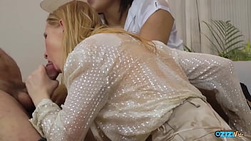 A wild blonde woman sighs loudly as a man humiliates her and forces her companion to see A wild blonde woman sighs loudly as a man humiliates her and forces her companion to see