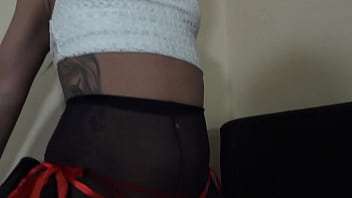 Brat girls boot job fetish nylon panty face sitting