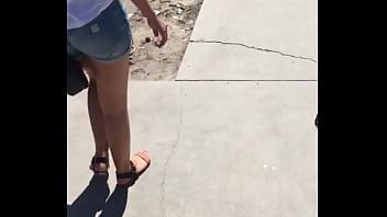 Sexy Girl In Booty Shorts Walking Voyeur thumbnail