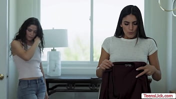 Victoria voxxx is in the room of her roommate isa start kissing each other on the bed