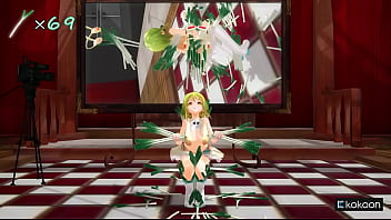 Anime girl dance challenge holding green onions mmd by tarako
