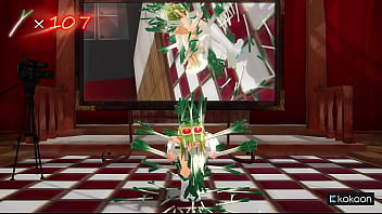 Anime girl dance challenge holding green onions mmd by tarako