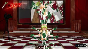 Anime girl dance challenge holding green onions mmd by tarako