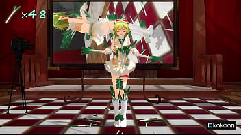 Anime girl dance challenge holding green onions mmd by tarako