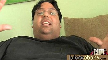 Ebony babe sucks too many white cocks 5