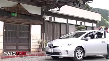 Elegant kimono beauty takes passion outdoors with steamy toy play