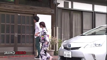 Elegant kimono beauty takes passion outdoors with steamy toy play